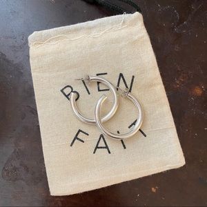 Madewell chunky medium silver hoop earrings